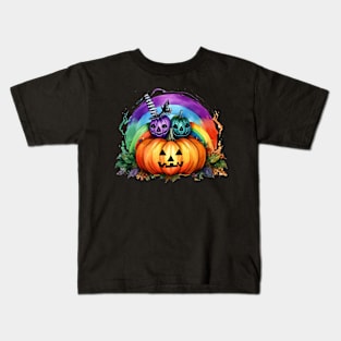 From Orange to Kaleidoscope Pumpkin Rainbow Kids T-Shirt